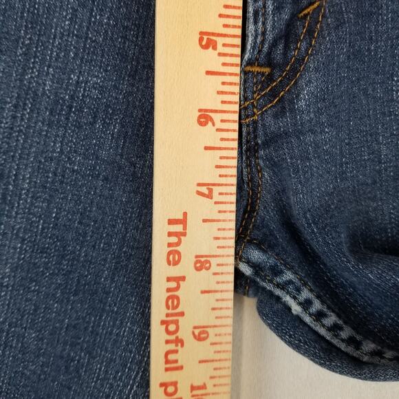 Levis 524 Jeans Size 11 Blue Too Superlow Bootcut Flare Dark Wash Stretch 90s - Picture 10 of 12